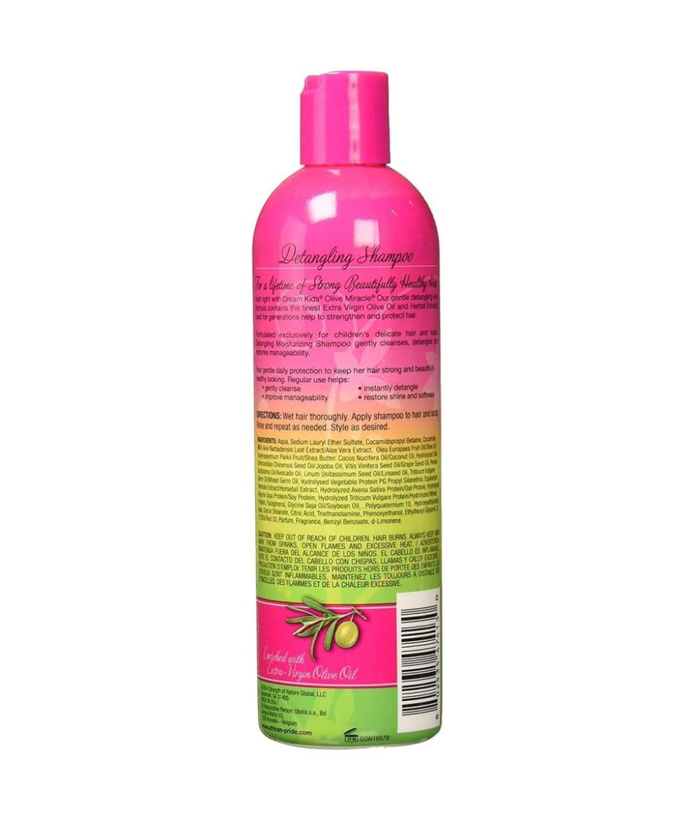 African Pride Dream Kids Olive Miracle Detangling Moisturizing Shampoo 12oz - Image 2
