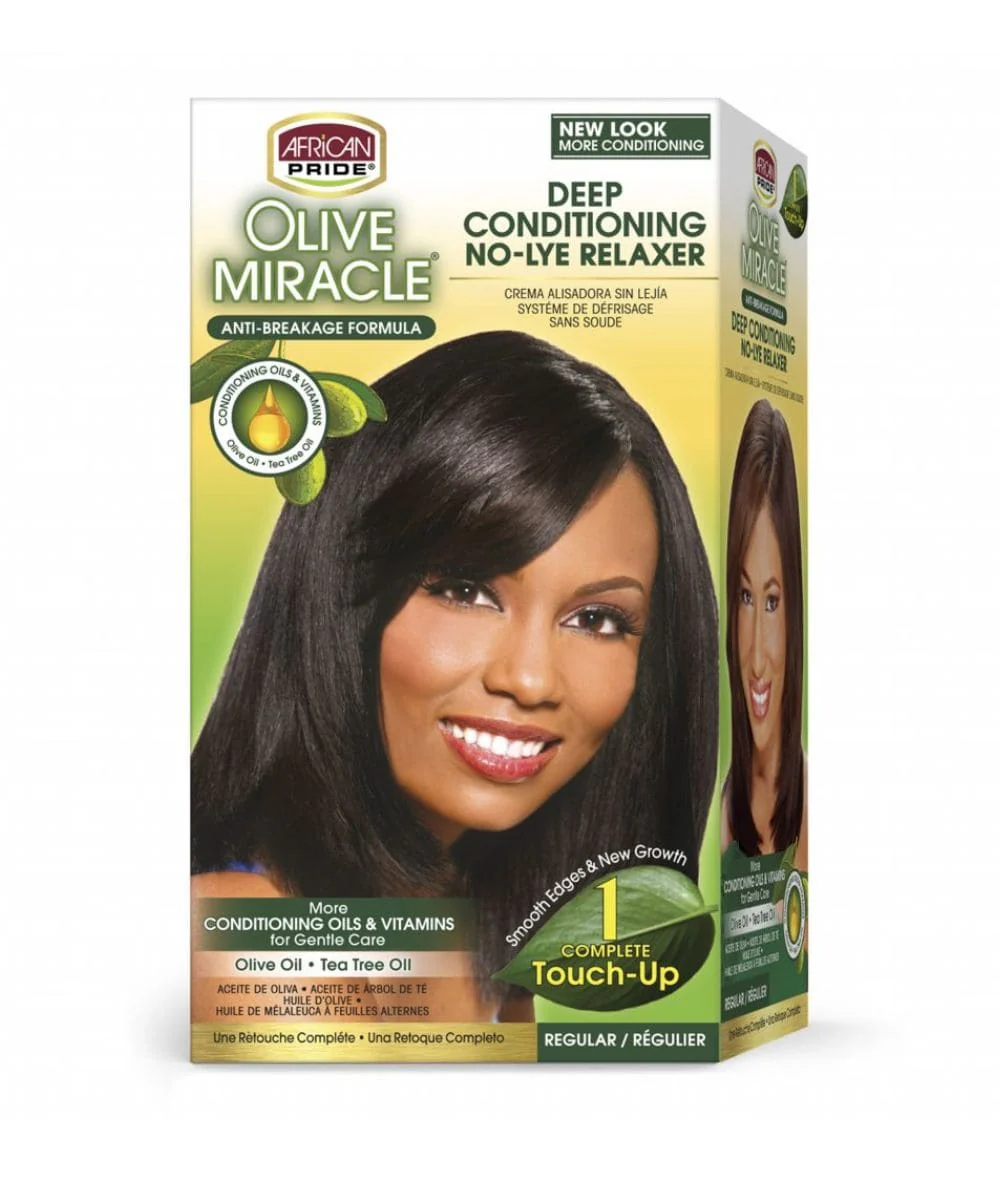 African Pride Olive Miracle No-Lye Relaxer (Regular) 1 Touch Up - Image 2