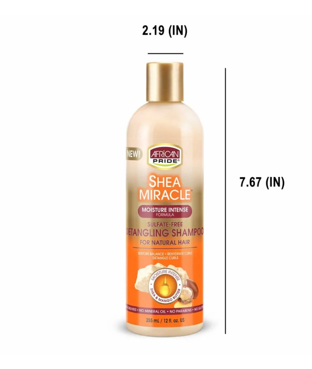 African Pride Shea Miracle Moisture Intense Detangling Shampoo 12 oz - Image 5