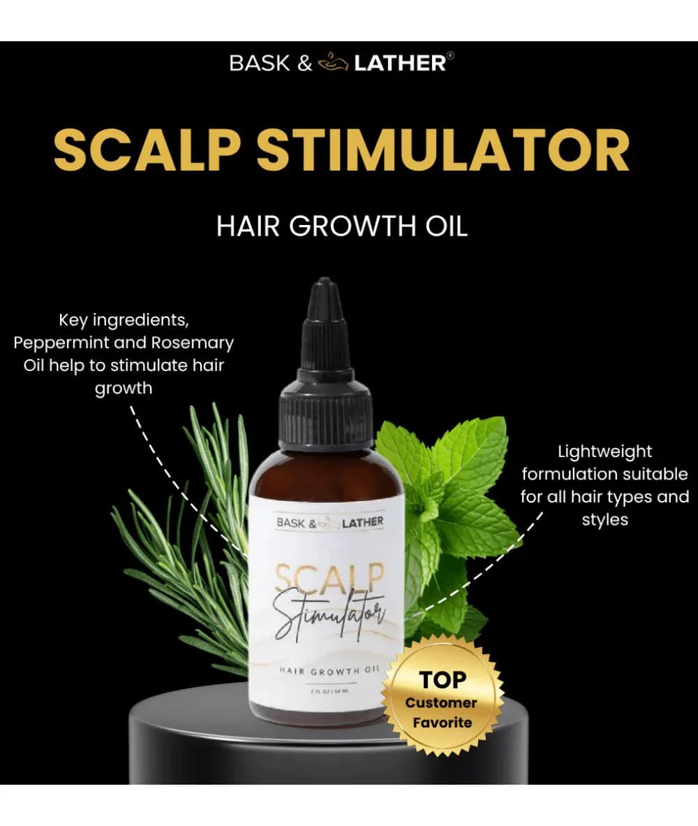 BASK & LATHER Scalp Stimulator Hair Growth Oil 2oz - Image 3