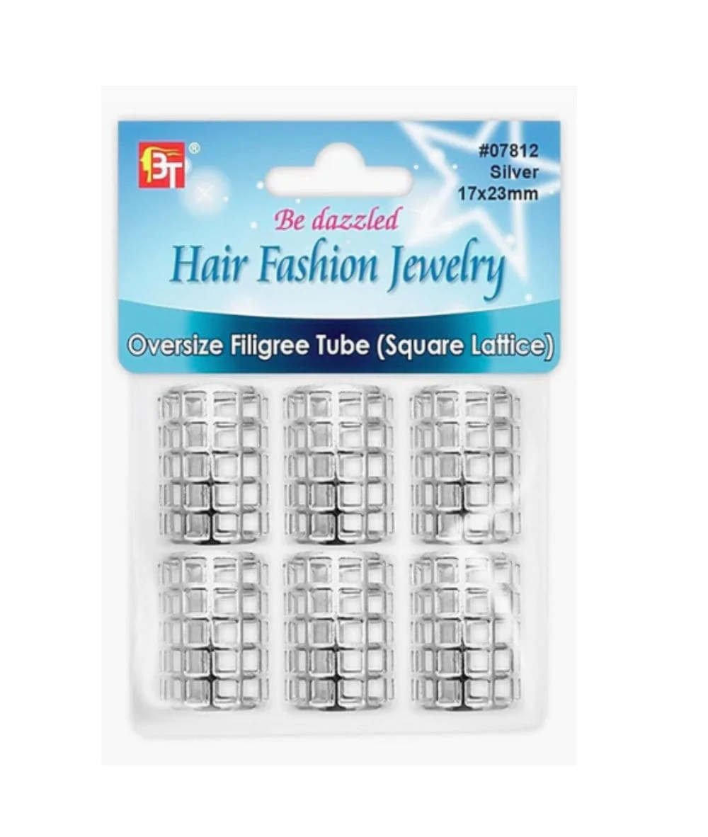 Beauty Town Oversize Filigree Tube 17X23Mm[Square Lattice] - Image 2