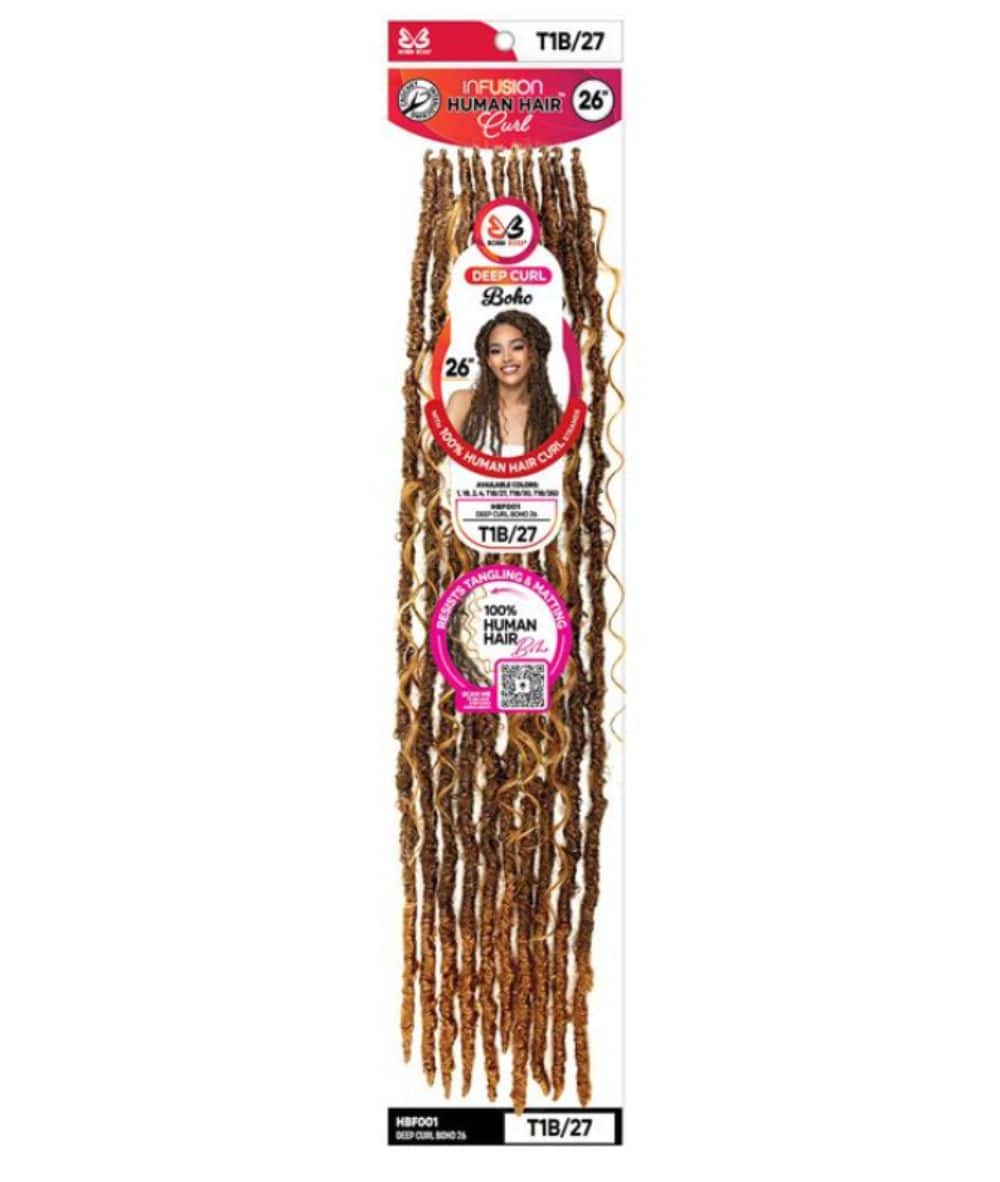 Bobbi Boss Infusion Human Hair Curl Crochet Braid Deep Curl Boho 26&quot - Image 4