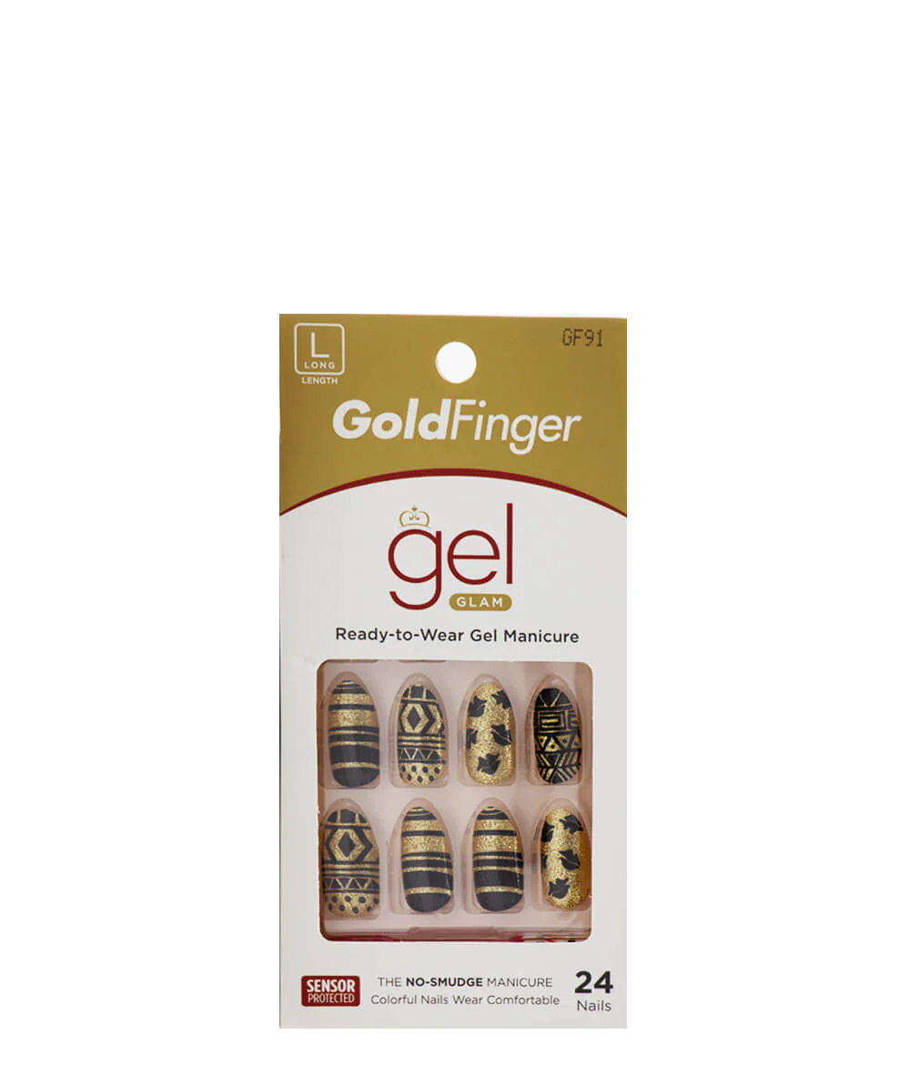 Kiss Gold Finger Gel Glam Nail Kit 24 Nails #Gf - Image 6