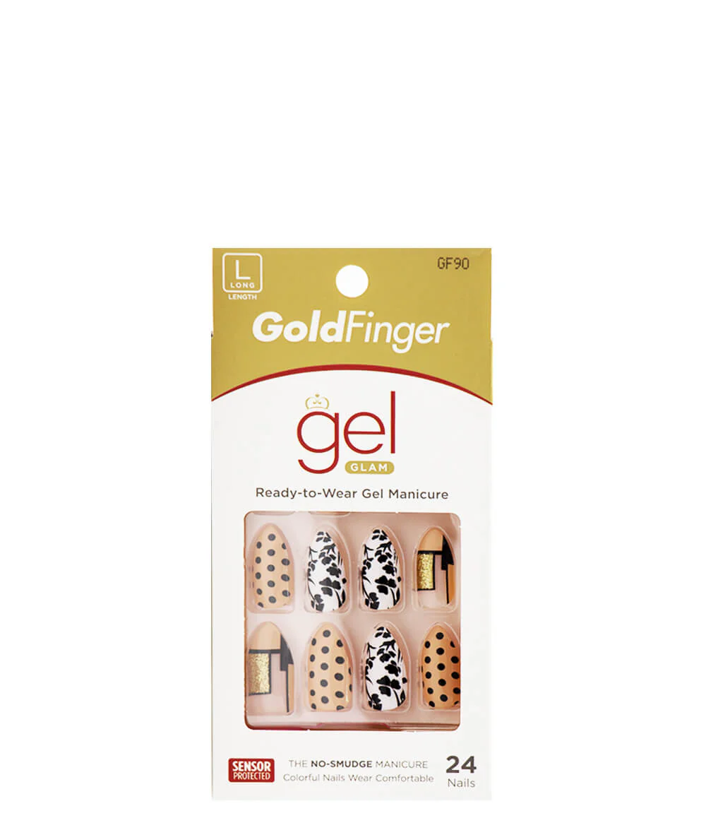 Kiss Gold Finger Gel Glam Nail Kit 24 Nails #Gf - Image 7