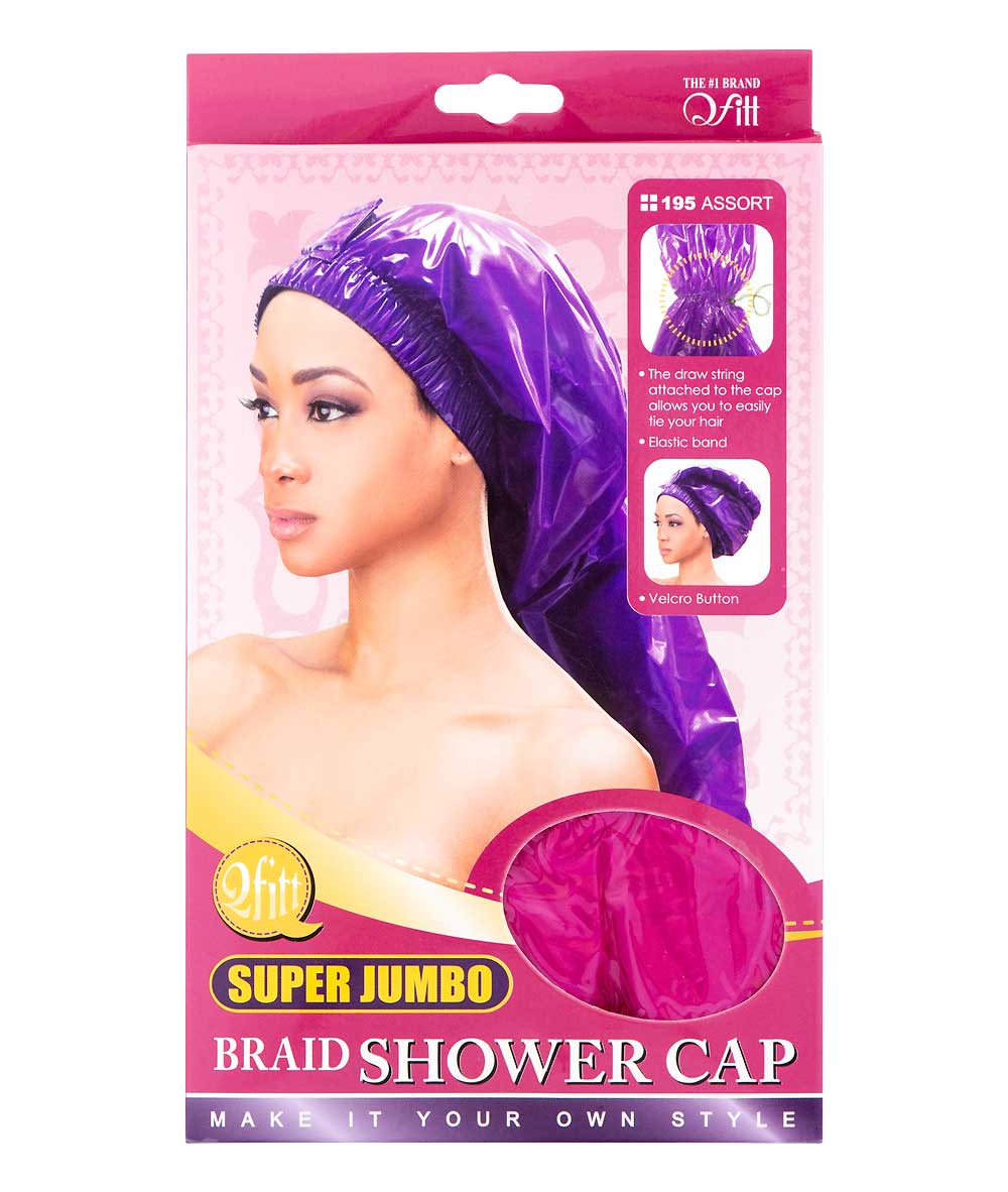 M&M Qfitt Super Jumbo Braid Shower Cap Assorted - Image 2