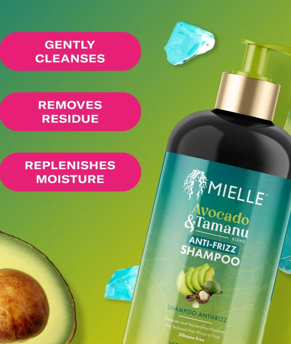 Mielle Avocado & Tamanu Anti Frizz Shampoo 12oz - Image 2
