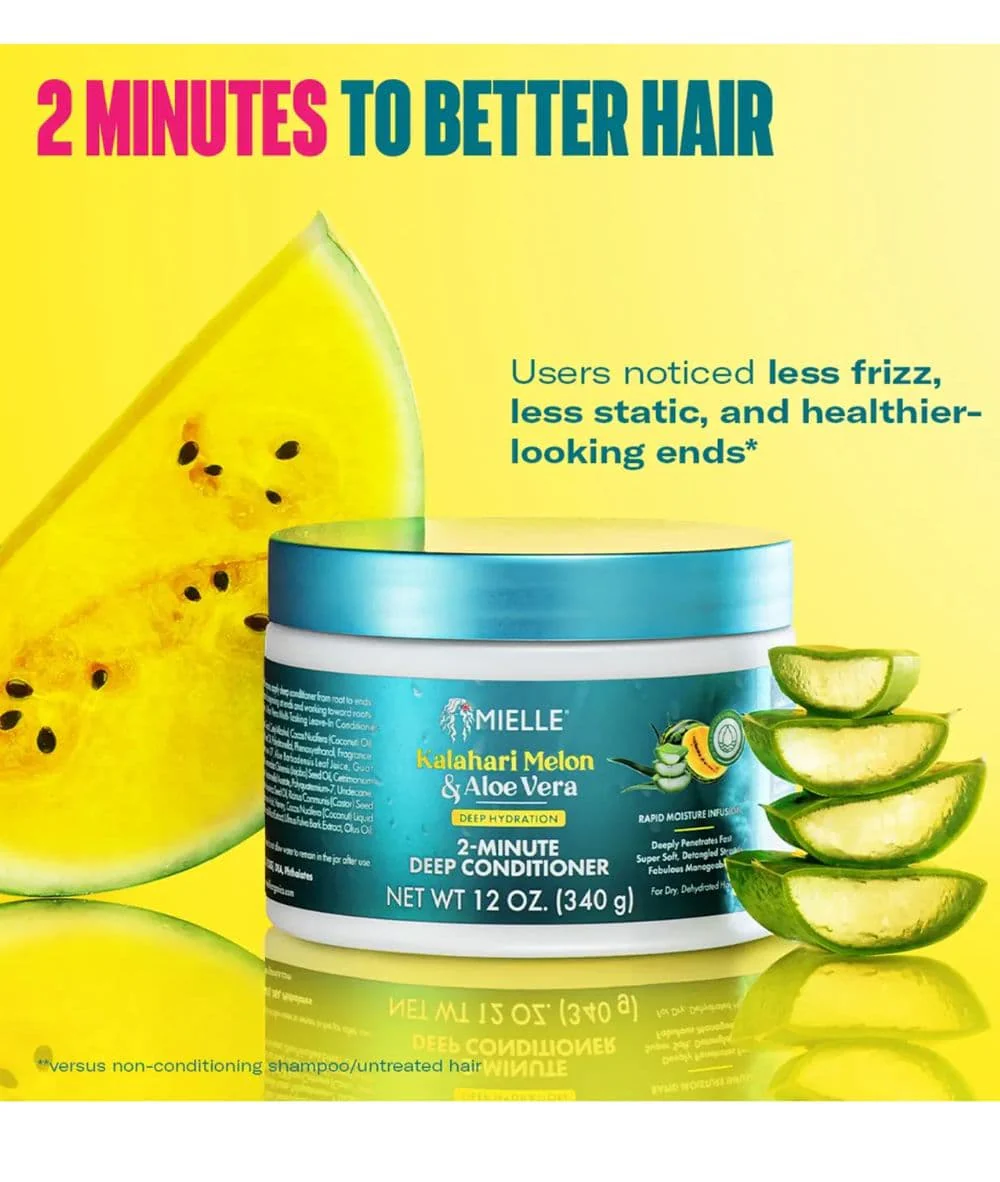 Mielle Kalahari Melon & Aloe Vera Deep Hydration 2 Minute Deep Conditioner 12oz - Image 2