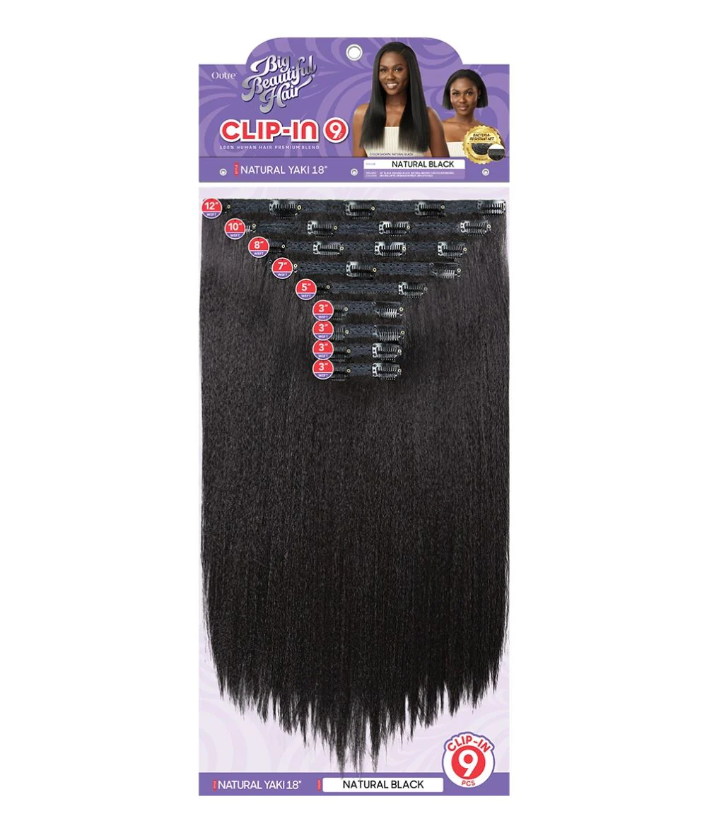 Outre Big Beautiful Hair Clip In 9Pcs Natural Yaki 18" - Image 10