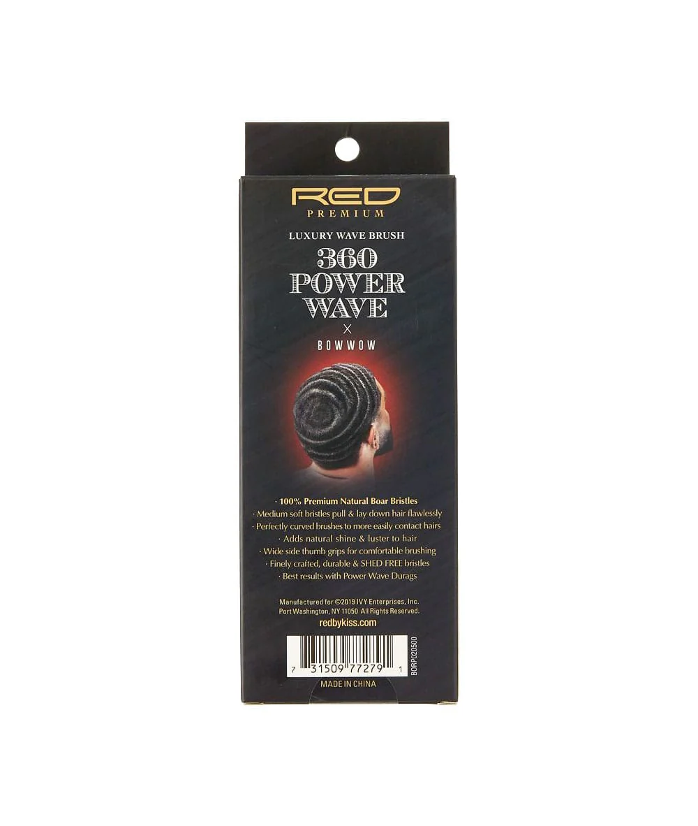 Red By Kiss 360 Power Wave Medium Soft 100% Boar Brush - Image 6