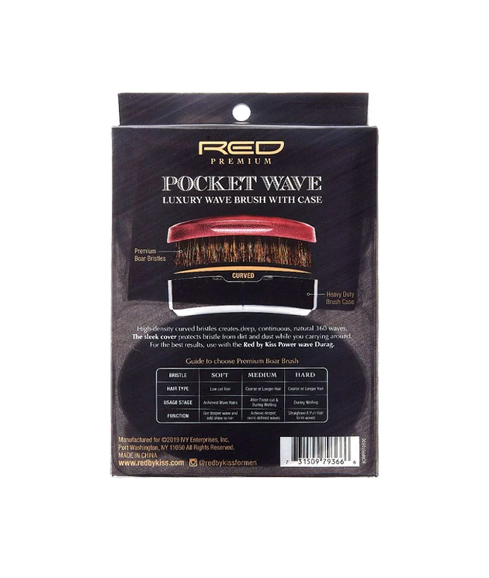 Red By Kiss Pocket Wave 100% Boar Brush #Br - Image 8