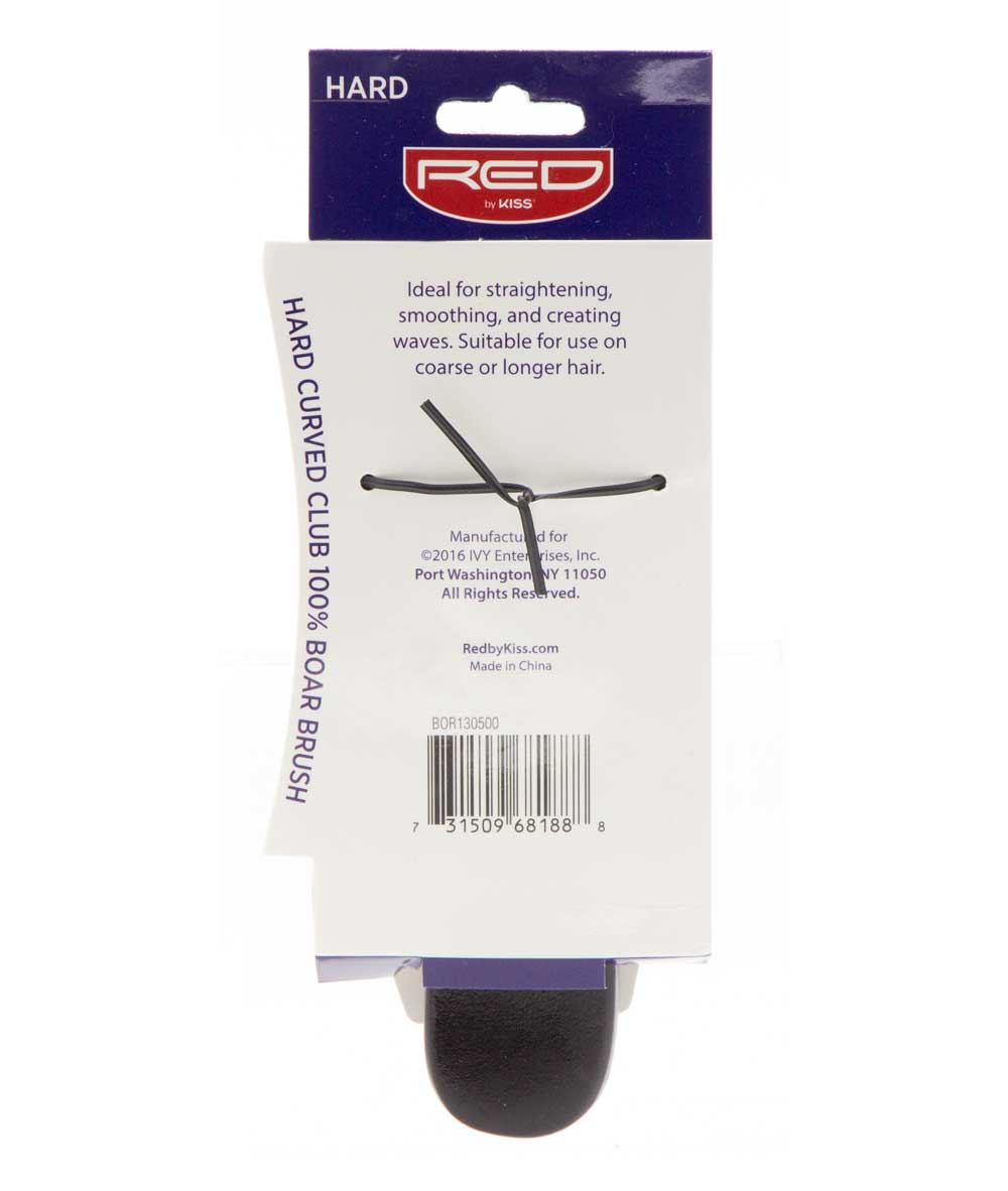 Red By Kiss Professional Hard Curved Club Boar Bristle Brush Minimize Breakage #Bor13 - Image 2