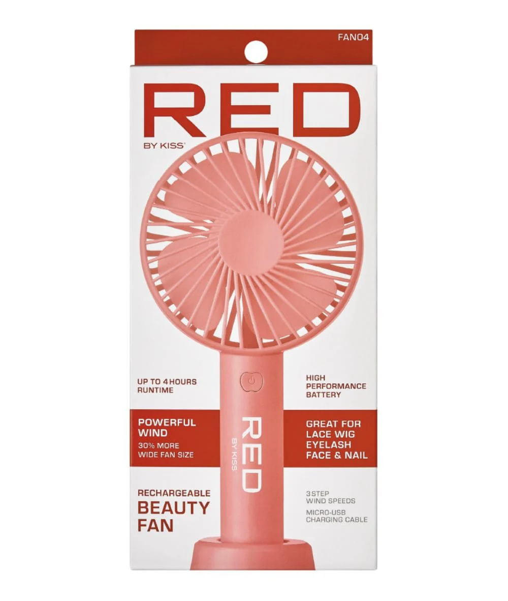 Red By Kiss Rechargeable Beauty Fan - Image 4