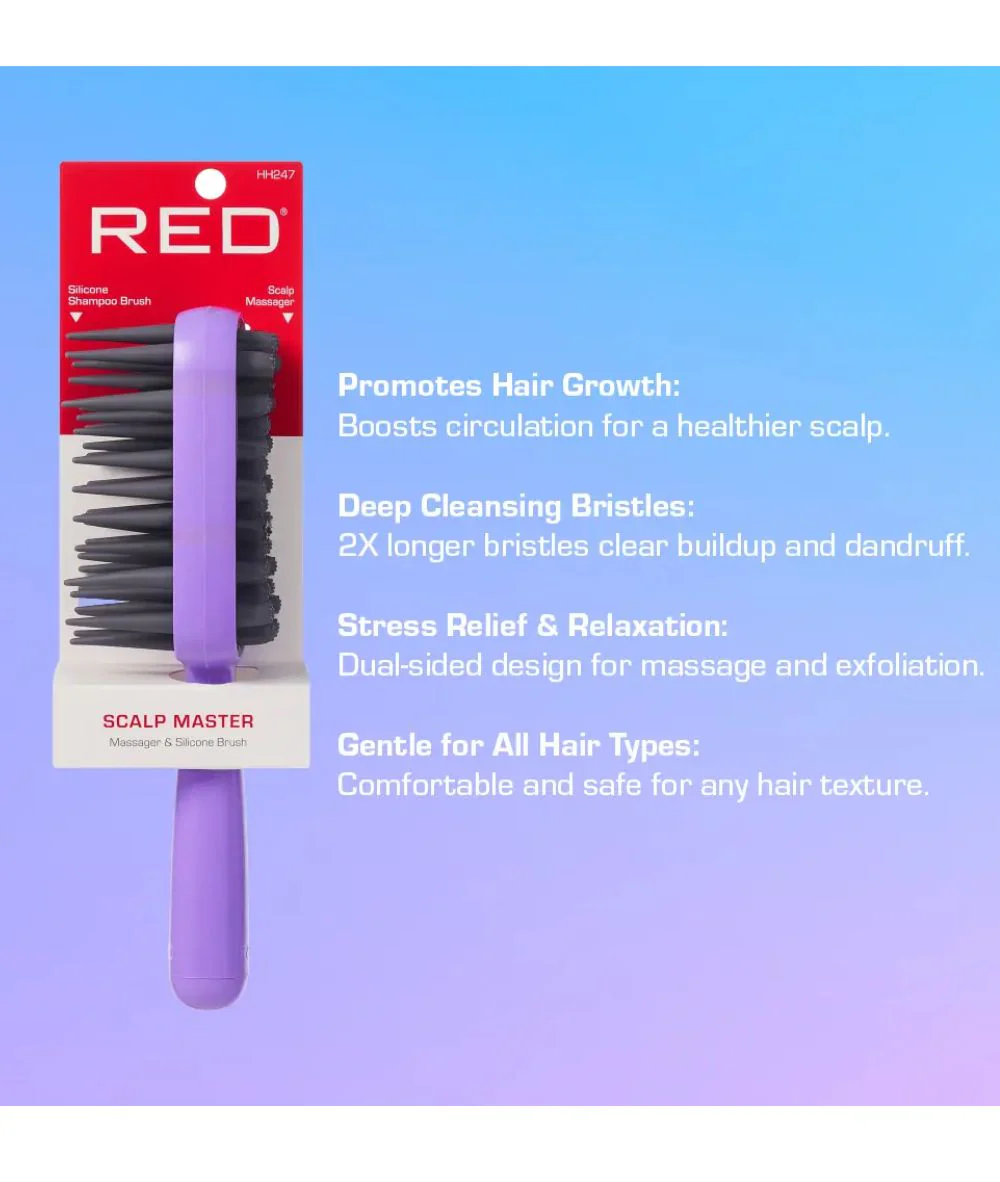 Red By Kiss Scalp Master 2-Sided Massager & Silicone Brush - Image 3