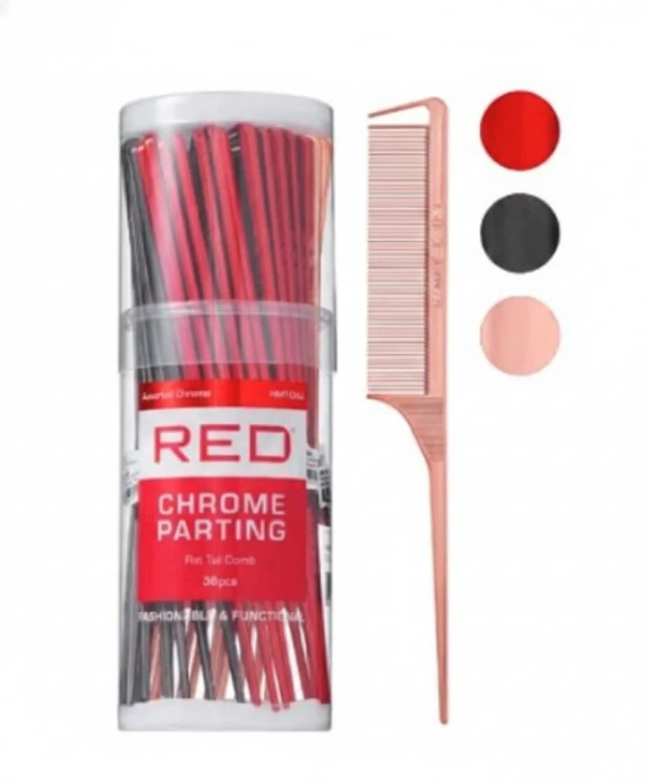 Red Parting Pin Tail Comb - Image 3