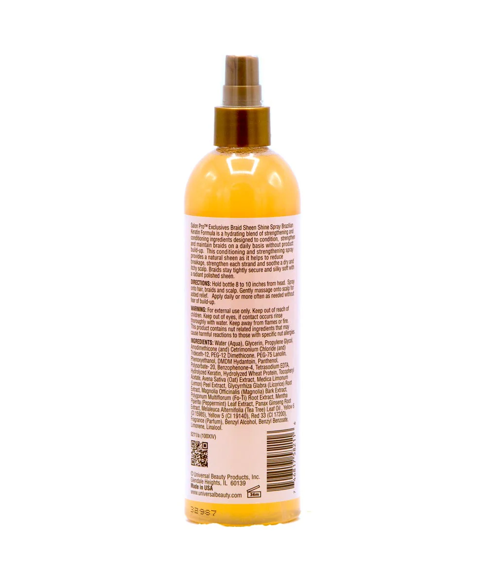 Salon Pro Braid Sheen Shine Spray [Brazilian Keratin] 12oz - Image 2