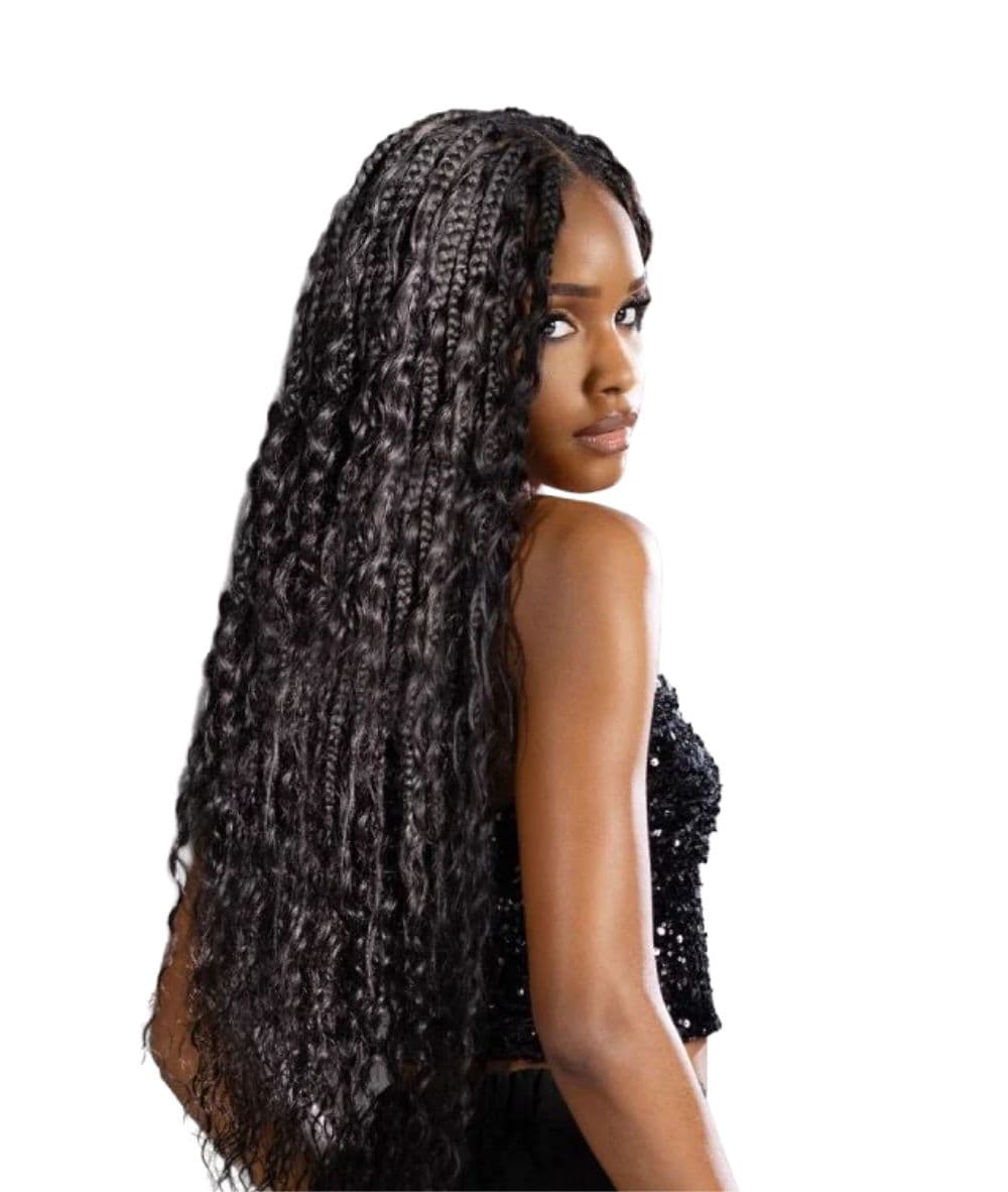 Sensationnel Empire Human Feather Crochet Bohemian 18" - Image 2