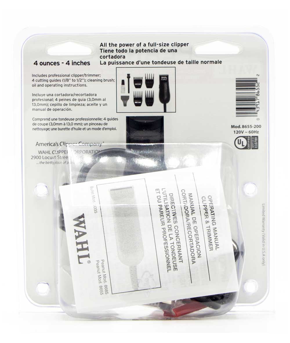 Wahl Peanut Clipper/Trimmer In Miniature Size [Black] #8655-200 - Image 2